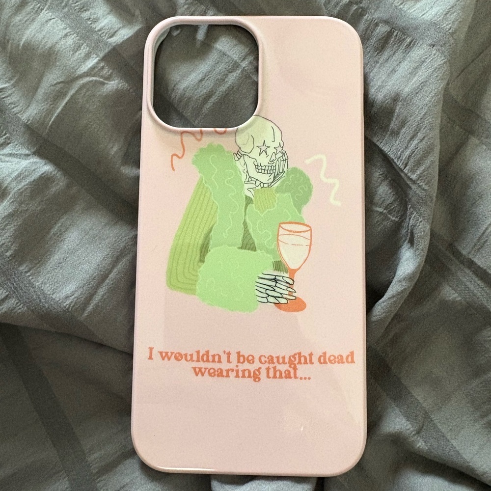 Pink Phone Case with Skeleton Design